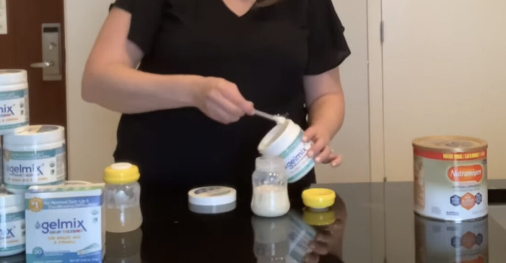 Woman is preparing Hydrolyzed Protein Formulas